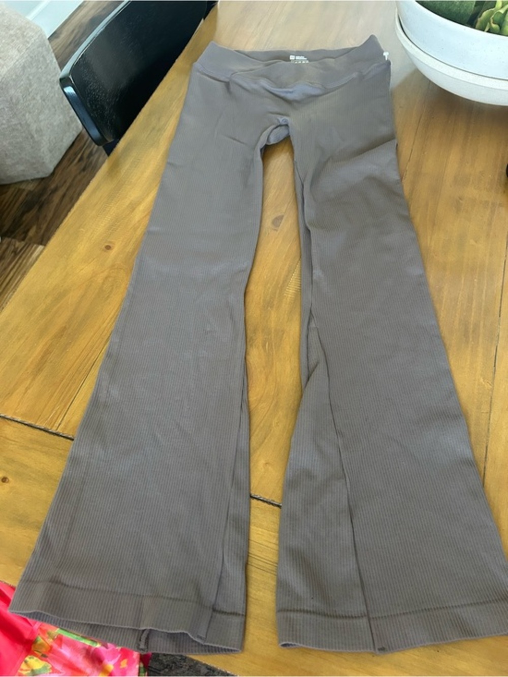 NWOT Ribbed Flared Lounge Pants in Taupe